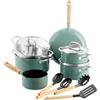 Greenpan Set di padelle Greenpan Mayflower 5 pezzi + utensili da cucina