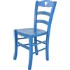 STOCK LINE t m c s Tommychairs - Sedia CUORE per cucina e sala da pranzo, struttura robusta in legno di faggio, laccata in colore blu anilina e seduta in legno