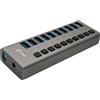 iTEC Hub di ricarica i-tec USB 3.0 a 10 porte + alimentatore da 48 W, per interni, CA, cavo da 1 m, grigio