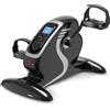 Aktivshop ELONEO 2in1 trainer per braccia e gambe mini bike a pedali con motore, incl. display di allenamento, maniglie massaggianti tappetino antiscivolo, ideale per anziani, mini cyclette nera