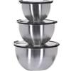 Gefu Set di 3 insalatiere (1l/2,5l/4,5l) con coperchi ermetici in acciaio inox Gefu 89430