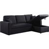 Habitat et Jardin Divano angolare convertibile "Alain" - 221 x 145 x 85 cm - 3 posti - Nero