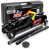 DEUBA® Cric idraulico per Auto 2 Tonnellate Altezza di Sollevamento 85-330 mm incl. Valigetta incl. Cuscinetto in Gomma