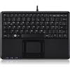 Perixx PERIBOARD-510 H PLUS ES, mini tastiera USB, touchpad, hub, nero