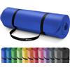 TRESKO Tappetino yoga Tappetino fitness Tappetino da ginnastica Pilates 190x100x1,5cm Blu scuro