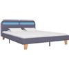 vidaXL Giroletto con tessuto LED grigio chiaro 160x200 cm