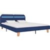 vidaXL Struttura letto con tessuto blu LED 180x200 cm