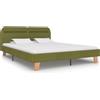 vidaXL Struttura letto con tessuto verde LED 160x200 cm