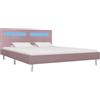 vidaXL Struttura letto con tessuto LED rosa 180 x 200 cm