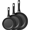 BergHOFF Set di 3 padelle universali BergHOFF-Essentials, alluminio, 20/24/28 cm, nero