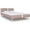 vidaXL Struttura letto con LED cappuccino-marrone Similcuoio 120x200 cm
