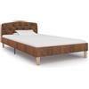 vidaXL Struttura letto scamosciata marrone 90x200 cm