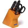 Arcos Set di coltelli Maitre 5 pezzi in blocco di legno di pino, blocco coltelli, nero