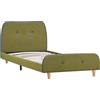 vidaXL Struttura letto in tessuto verde 90x200 cm