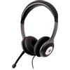 V7 HU521-2EP, cuffie, archetto, ufficio/call center, nero, argento, binaurale, pulsante