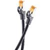 Helos - Cavo patch - da RJ-45 (M) a RJ-45 (M) - 75 m - SFTP - CAT 6a - per esterni, senza gancio - nero