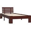 vidaXL Letto in legno massiccio di pino marrone scuro 100x200 cm