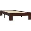 vidaXL Letto in legno massiccio di pino marrone scuro 90x200 cm
