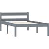vidaXL Massivholzbett Grau Kiefer 100x200 cm