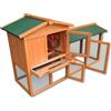 Wiltec casetta per roditori a 2 piani 1470 x 520 x 855 mm, conigliera a due piani in legno di abete rosso, con copertura in bitume e vaschetta per gli escrementi, recinto per piccoli animali in libertà