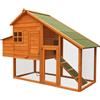 Wiltec Pollaio Wiltec 1720 x 660 x 1200 mm marrone, con corridoio libero e cassetta di nidificazione in legno di abete rosso, pollaio con riparo, griglia zincata e vaschetta per gli escrementi