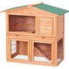 Wiltec casetta per roditori a 2 piani 871 x 547 x 1000 mm, conigliera a due piani in legno di abete rosso, con copertura in bitume e vaschetta per gli escrementi, recinto per piccoli animali in libertà