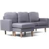 Habitat et Jardin Divano angolare reversibile in tessuto "Gabby" - 3 posti - Grigio chiaro