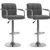 vidaXL Sgabello da bar 2 pezzi in tessuto grigio chiaro