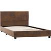 vidaXL Struttura letto in pelle scamosciata marrone 90 x 200 cm