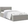 vidaXL Letto contenitore in tessuto grigio chiaro idraulico 100×200 cm