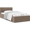 vidaXL Letto contenitore tessuto tortora idraulico 100×200 cm
