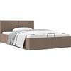 vidaXL Letto contenitore tessuto tortora idraulico 140×200 cm