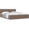 vidaXL Letto contenitore tessuto tortora idraulico 160×200 cm