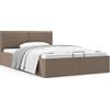 vidaXL Letto contenitore in tessuto tortora idraulico 120×200 cm
