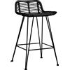 vidaXL Sgabello da bar 2 pezzi in rattan nero