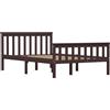 vidaXL Letto in legno massiccio di pino marrone scuro 120x200 cm