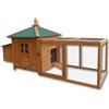 Wiltec Casetta per roditori Wiltec 1650 x 735 x 980 mm, conigliera in legno di abete rosso, con copertura in bitume, conigliera per polli con cassetta per la nidificazione, recinto per piccoli animali ruspanti