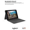 Logitech Rugged Folio - Custodia con tastiera e folio - Connettore Apple Smart - QWERTZ - Tedesco - per Apple iPad da 10,2 pollici (7a generazione)