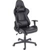 Mendler Sedia da ufficio HWC-F84, sedia da scrivania sedia da gioco sedia girevole executive, Similcuoio ~ nero