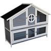 Wiltec Conigliera Wiltec grigio blu bianco 1160 x 450 x 1080 mm, villa per conigli come complemento per la libera uscita, gabbia per conigli con 4 ante