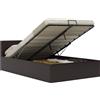 vidaXL Letto contenitore idraulico in Pelle finta nera 90×200 cm