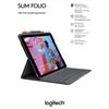 Logitech Slim Folio - Tastiera e custodia folio - Bluetooth - QWERTZ - Tedesco - Grafite