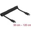 DELOCK USB 10 Gbps Spiralkabel USB-C St zu USB-C St PD 3A