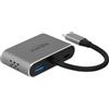 Delock 64074 DELOCK Adapter USB-C > HDMI/VGA/USB3.0/PD 0.12m grau