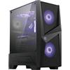 MSI MAG FORGE 100M Mid Tower Gaming Computer Case 'Nero, 2x 120mm RGB PWM Fan, 1x 120mm Fan, 1-6 RGB Hub, pannello in vetro temperato, ATX, mATX, mini-ITX'