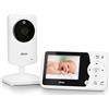 Alecto DVM-64 - Baby monitor con telecamera e display a colori da 2,4", bianco