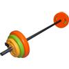Tunturi Pesi Palestra Per Allenamento Aerobico - Dischi Palestra In Plastica - 1 Barra Componibile Inclusa - 20 Kg