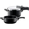 SILIT Sicomatic t-plus Duo 4,5l 3l Silargan nero Set di pentole a pressione da 2 pezzi