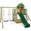 WICKEY Torre giochi Wickey Smart Cave con altalena e casetta da gioco, colore verde