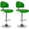 vidaXL Sgabello da bar 2 pz. Similcuoio verde